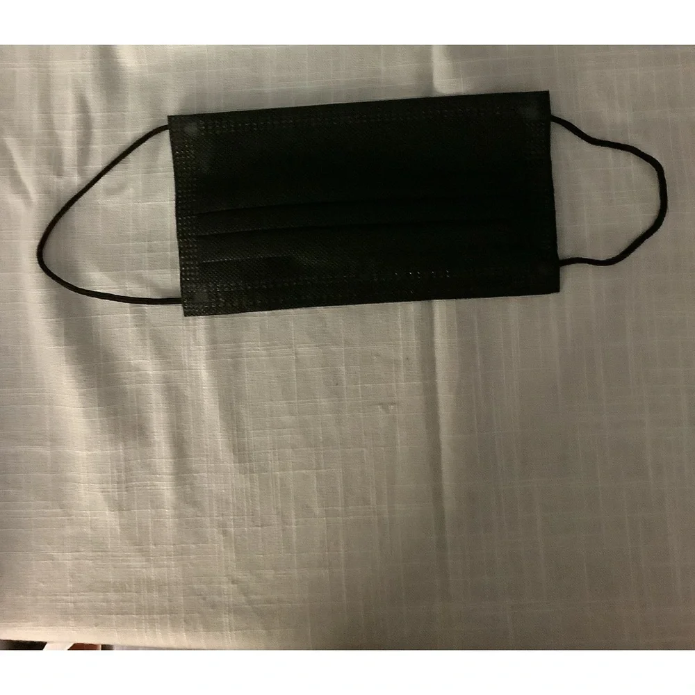 New Bag Unisex Black Full Coverage adjustable Disposable Face Masks Count 25